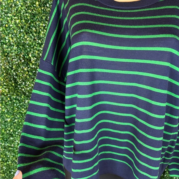 J Crew Striped Drop-Shoulder Pullover 100% Merino Wool Size S - Picture 9 of 12